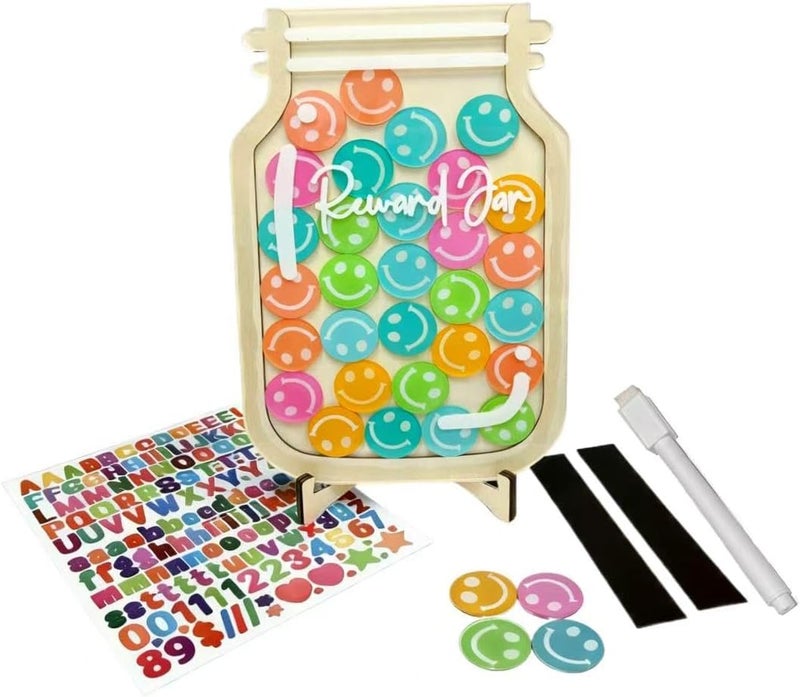 Nexaeta Magnetic Reward jar, Personalized Smiley face Token Reward jar, Classroom Management Tool, Back to School Gift (Smiling face Reward jar（1）) - Image 2